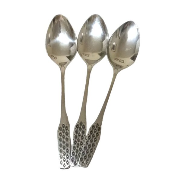 Vintage 1970s Viners 'Shape' Stainless Steel Table Spoons Set of 3 & 2 Misshape - Picture 3 of 9